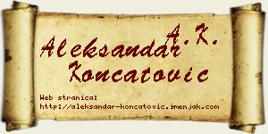 Aleksandar Končatović vizit kartica